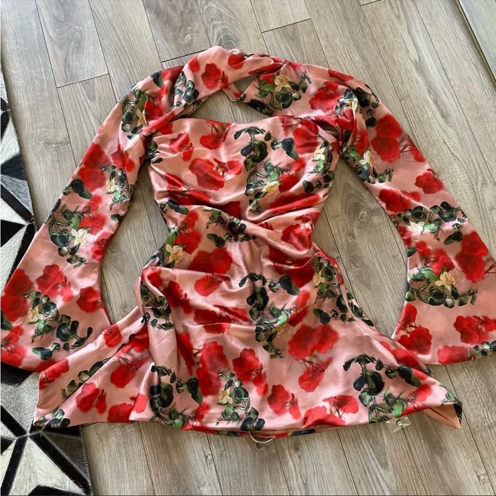 NWT House of CB Toira floral Satin Corset Mini dress - Valentine’s Day dress - Picture 11 of 12